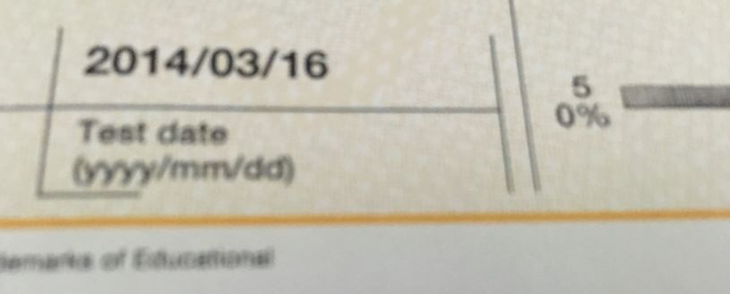 TOEIC1ヶ月目のテスト本番日2014年3月16日